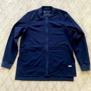 Small navy figs scrub jacket